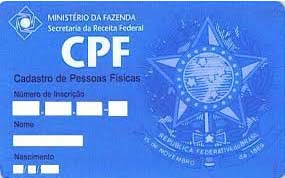 Imagem de um cartão CPF (Cadastro de Pessoas Físicas) azul do Brasil com espaços em branco para 'Número de Inscrição', 'Nome' e 'Nascimento', representando o tema 'ATENÇÃO QUEM ESTÁ OBRIGADO A SE INSCREVER NO CPF'.