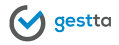 Logotipo da empresa Gestta a qual oferece sistemas para escritórios de contabilidade que reúne todo gerenciamento de tarefas e atendimento contábil com um ícone de marca de verificação em círculo azul à esquerda, seguido pelo texto 'gestta' em letras minúsculas azuis e cinzas.